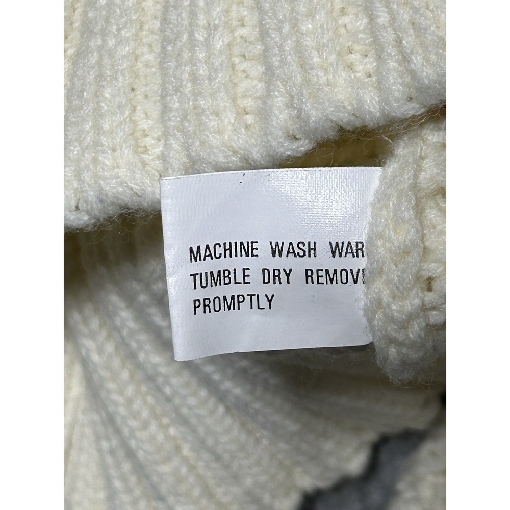 Vintage Sweater Emporium White Ivory Cream Cable Knit Fisherman Chunky Cozy - Picture 11 of 13